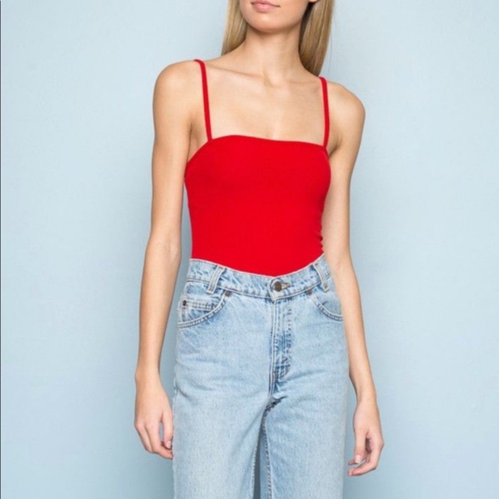 Brandy Melville Red Anne Bodysuit